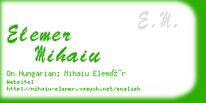 elemer mihaiu business card